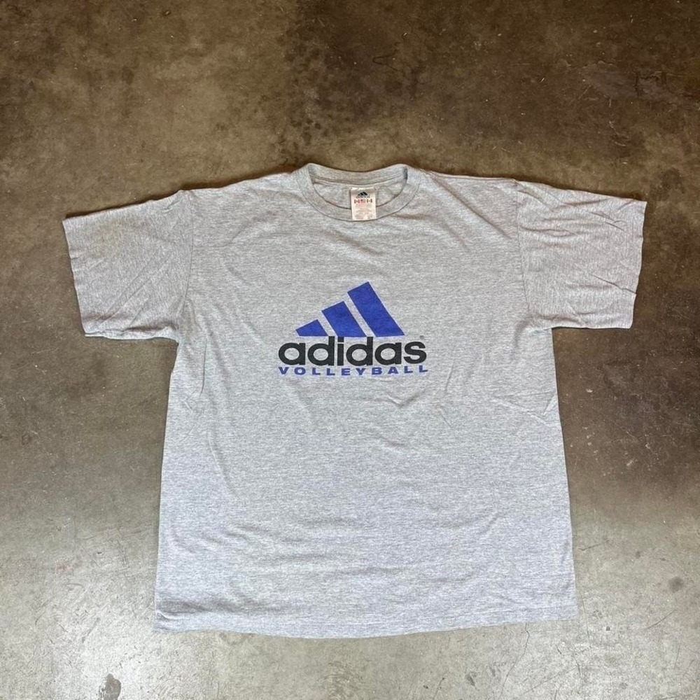 Vintage 90s Adidas grey volleyball tee Men's Size XL